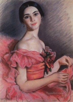 ロシア Painting - 赤いロシア語のエカテリーナ・ハイデンライヒの肖像画